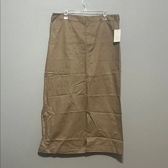 a new day Tan Maxi Skirt with Front Slit - Picture 4 of 8